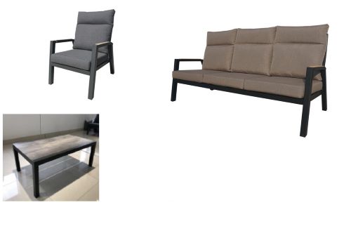 5-Sitzer-Loungeset aus Aluminium für den Außenbereich - Nimes