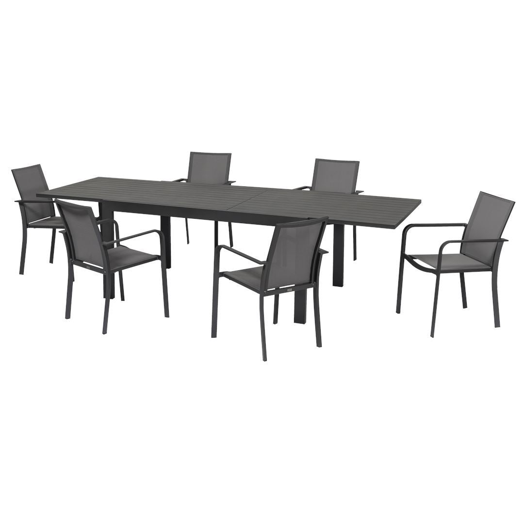 Extendable garden dining set from 6 to 12 seats - model Max
