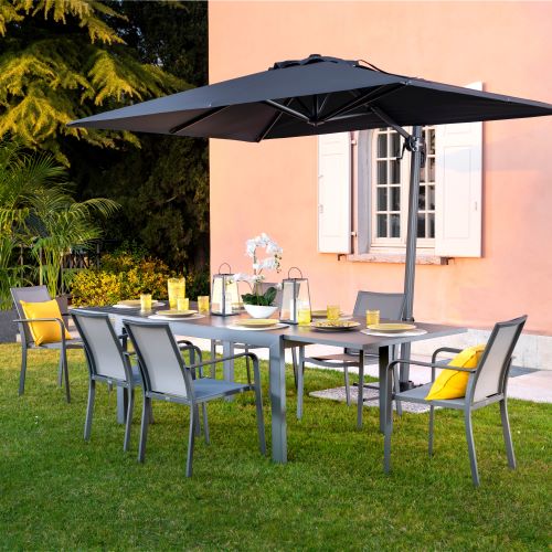 Extendable garden dining set from 6 to 12 seats - model Max