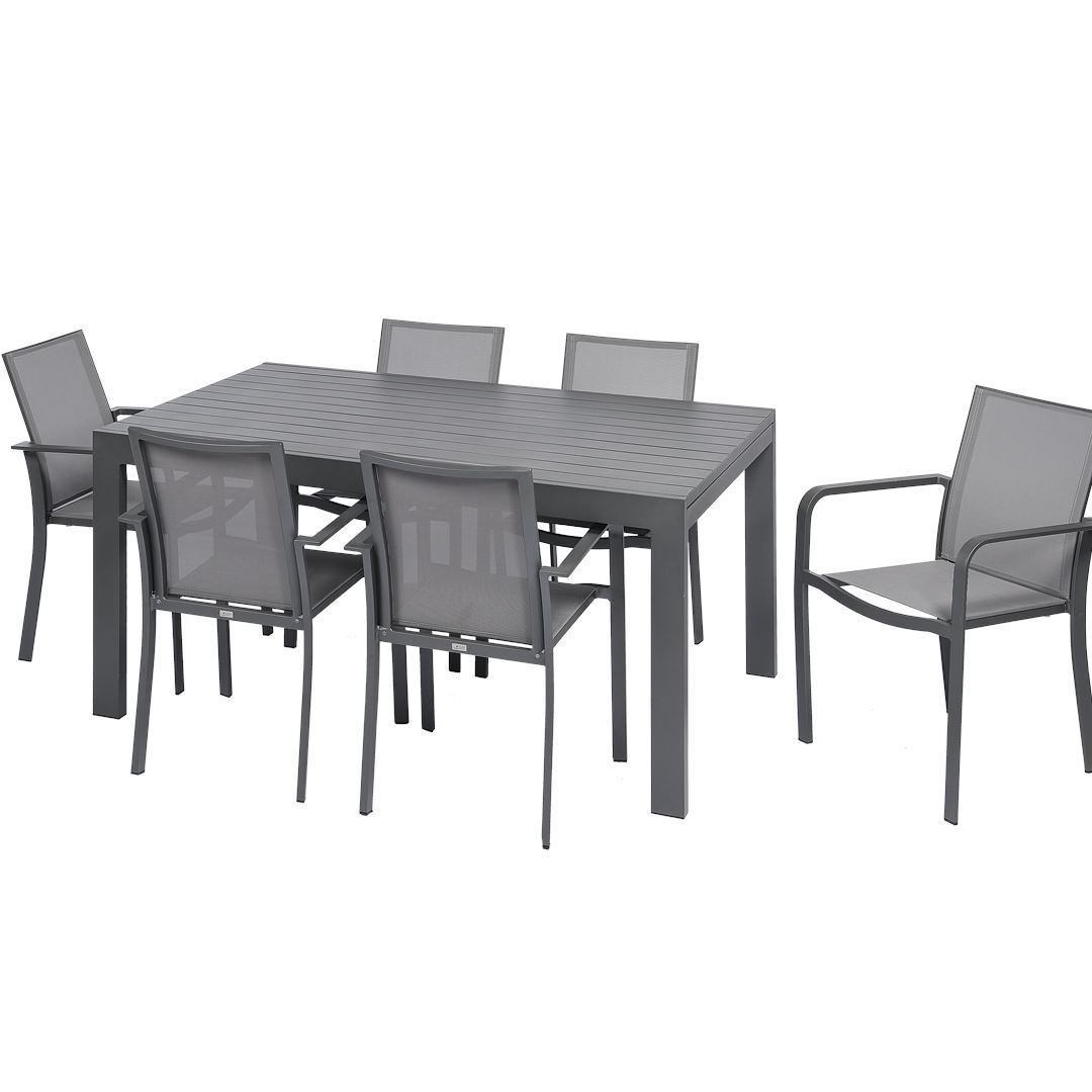 Extendable garden dining set from 6 to 12 seats - model Max