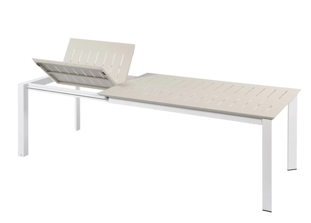 Garden dining set with aluminum table and chairs extendable from 6 to 8 seats - New Butterfly model