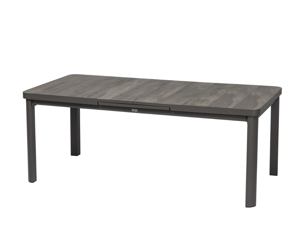 Stone - Dining set with extendable table and outdoor chairs in aluminum