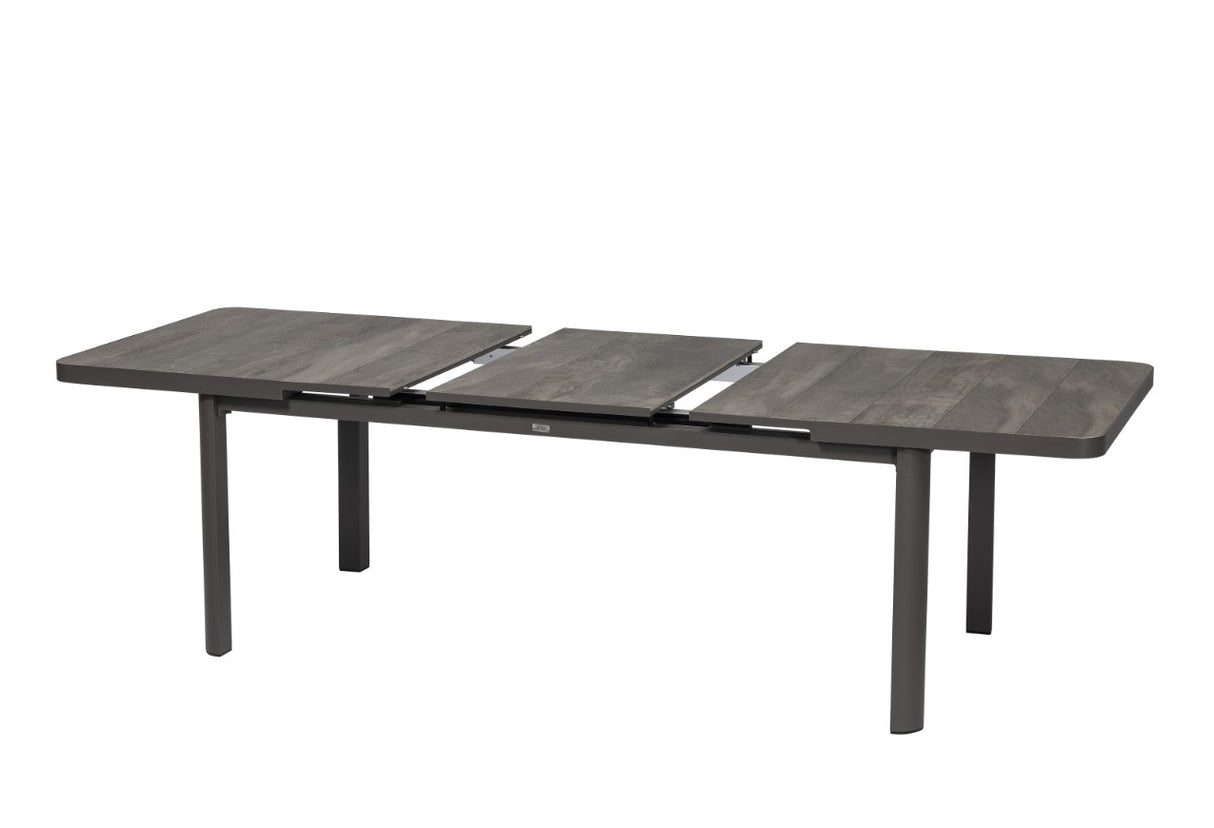 Stone - Dining set with extendable table and outdoor chairs in aluminum