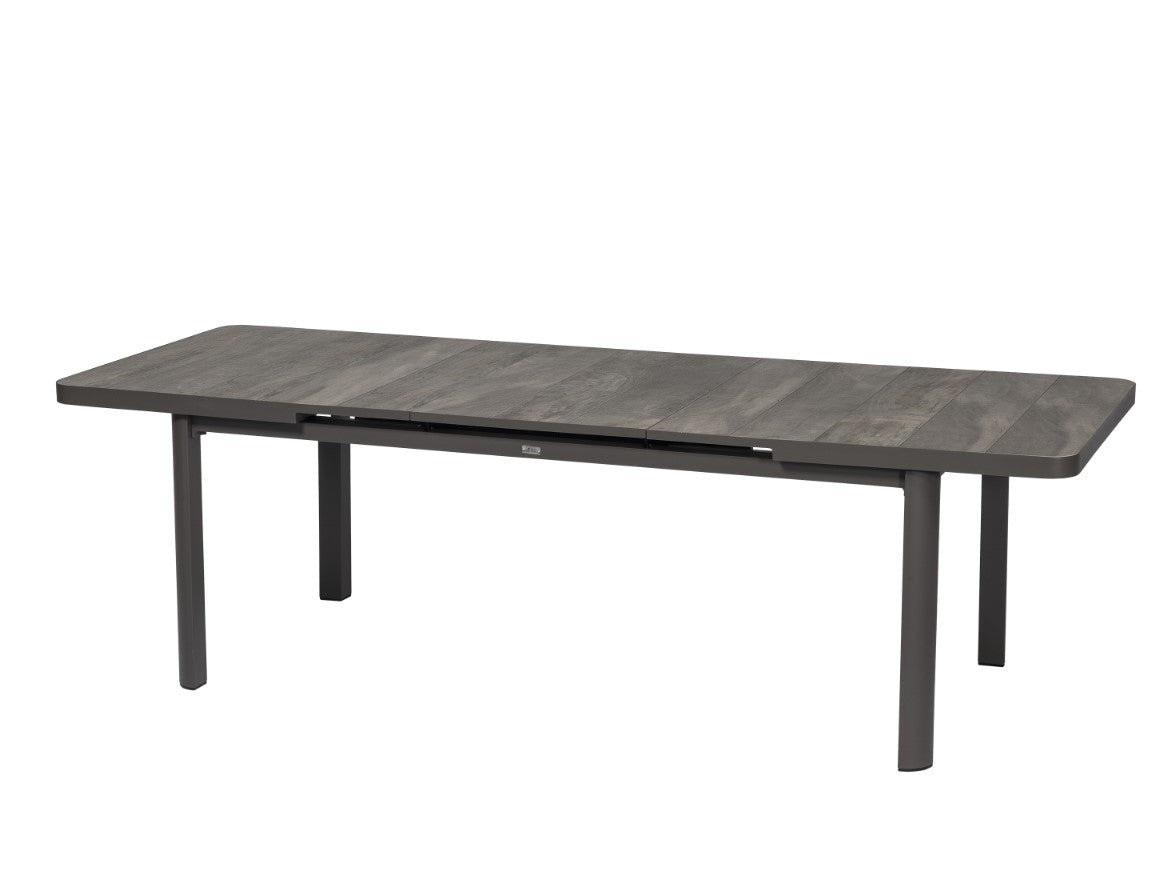 Stone - Dining set with extendable table and outdoor chairs in aluminum