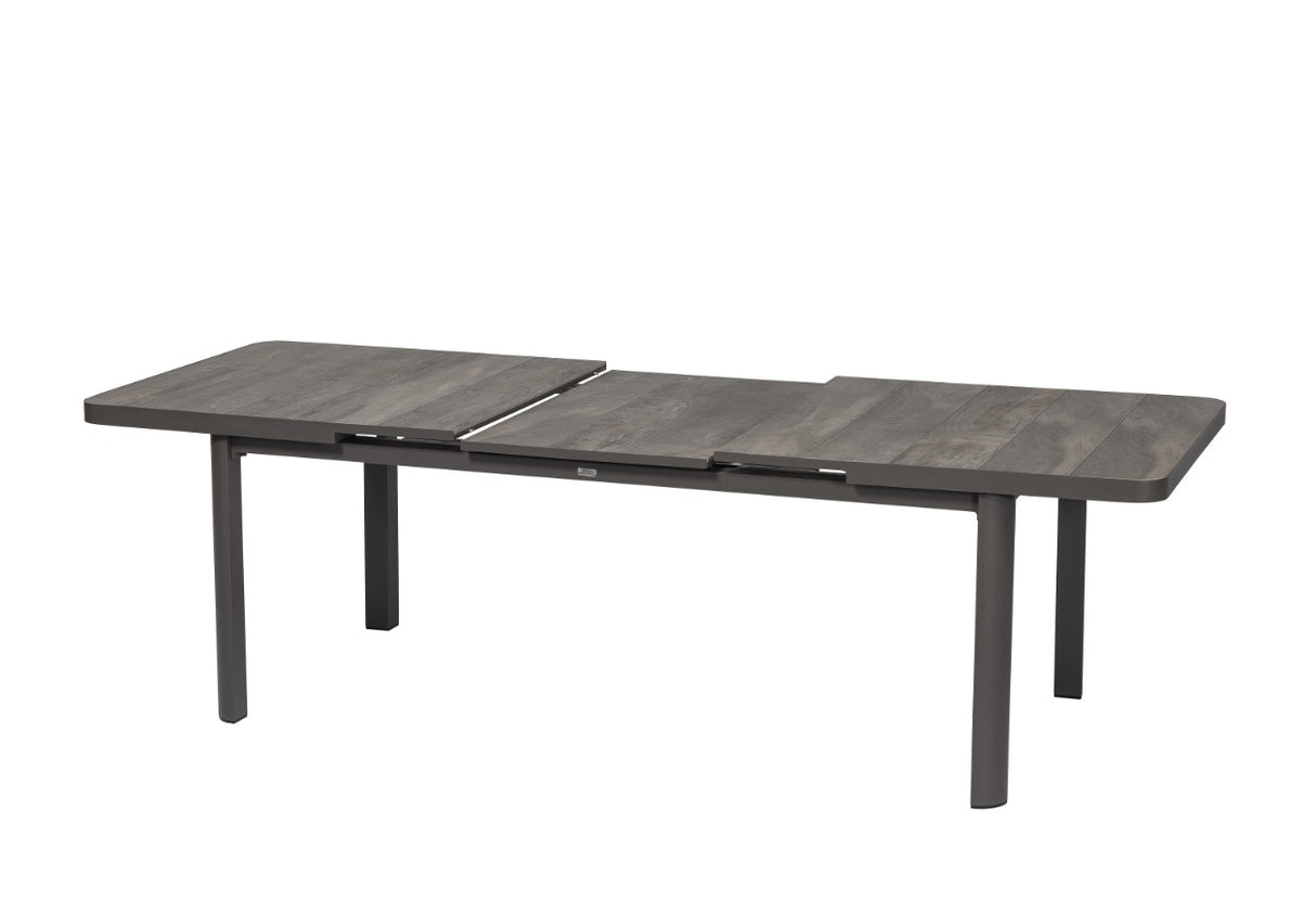 Stone - Dining set with extendable table and outdoor chairs in aluminum