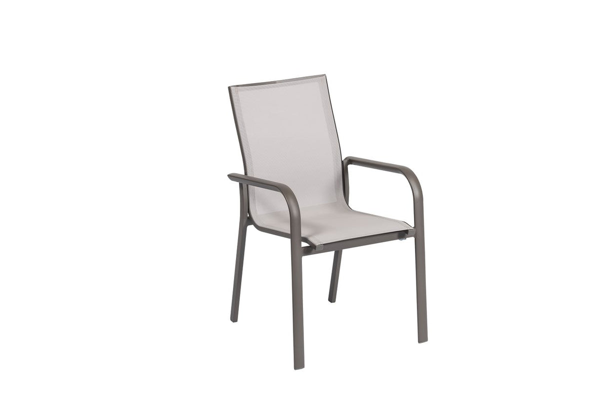 Stone - Dining set with extendable table and outdoor chairs in aluminum