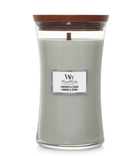 Woodwick candle lavender & cedar