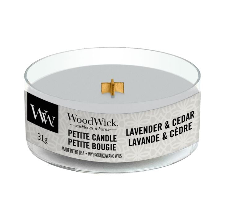 Woodwick candle lavender & cedar