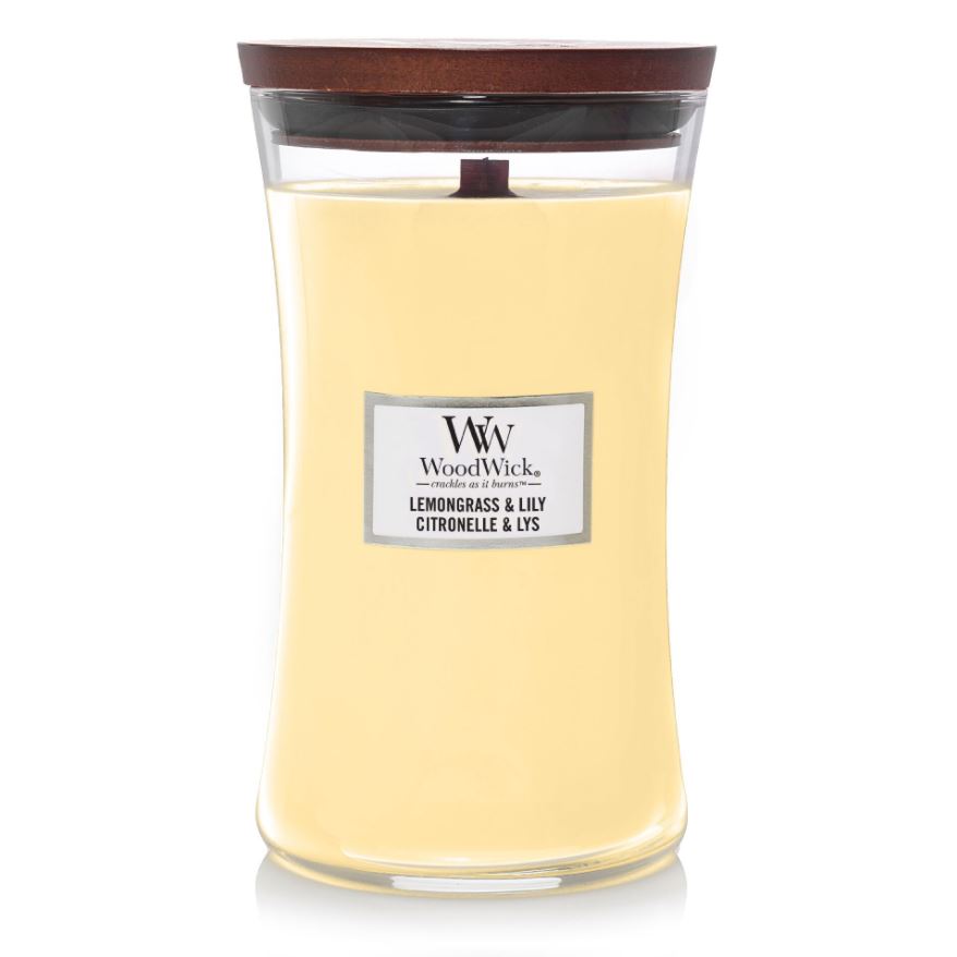 Woodwick lemongrass & lily candle