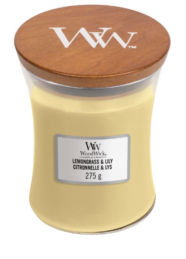 Woodwick lemongrass & lily candle