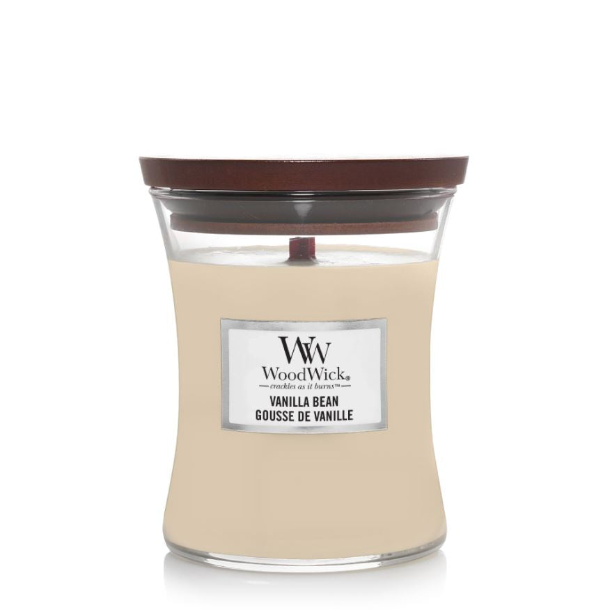 Woodwick vanilla bean candle