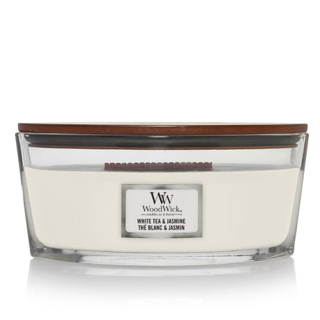 Woodwick white tea & jasmine candle