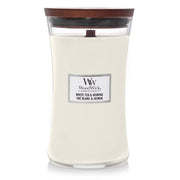 Woodwick white tea & jasmine candle