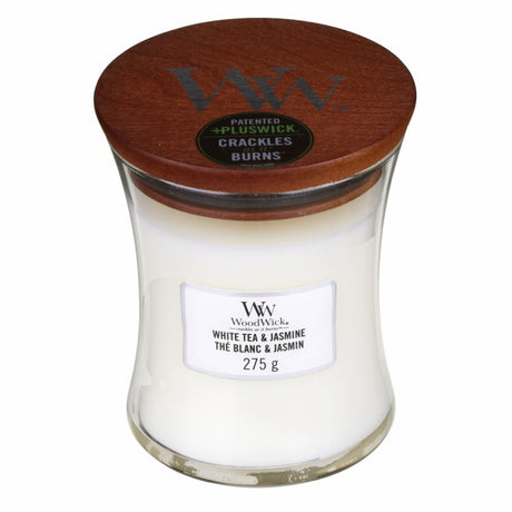 Woodwick white tea & jasmine candle