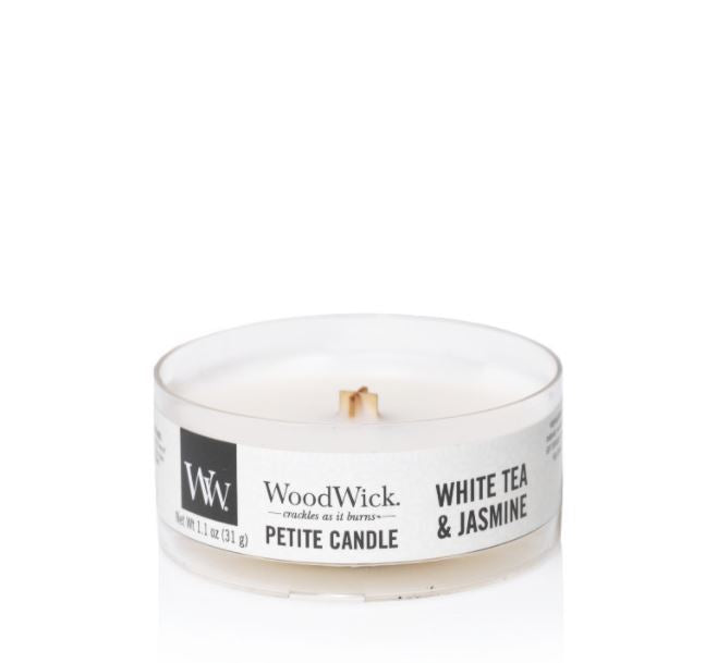 Woodwick white tea & jasmine candle