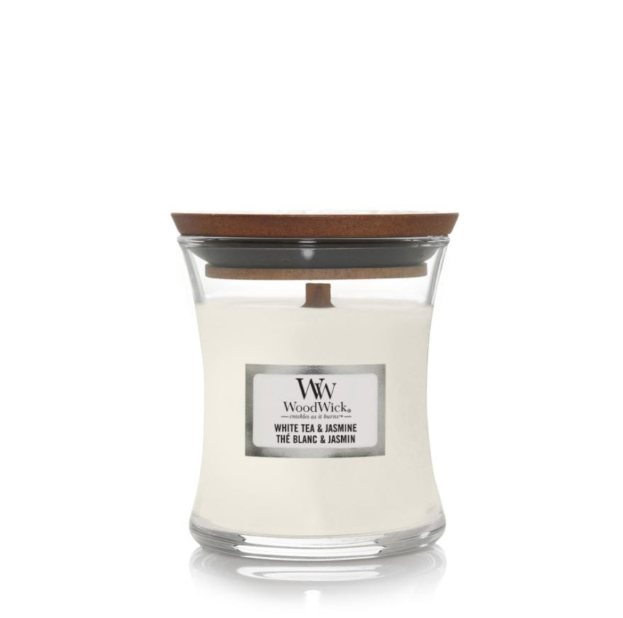Woodwick white tea & jasmine candle