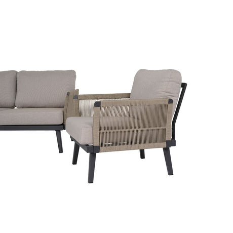 Salotto da esterno in alluminio da 5 posti - Antony