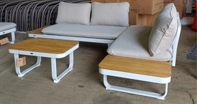 Salotto da esterno angolare in allumino da 3 posti - Evans - Iperverde