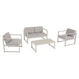 Salotto da Giardino Vision - Set con Divano e Poltrone in Alluminio Beige