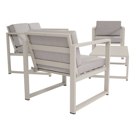 Salotto da Giardino Vision - Set con Divano e Poltrone in Alluminio Beige