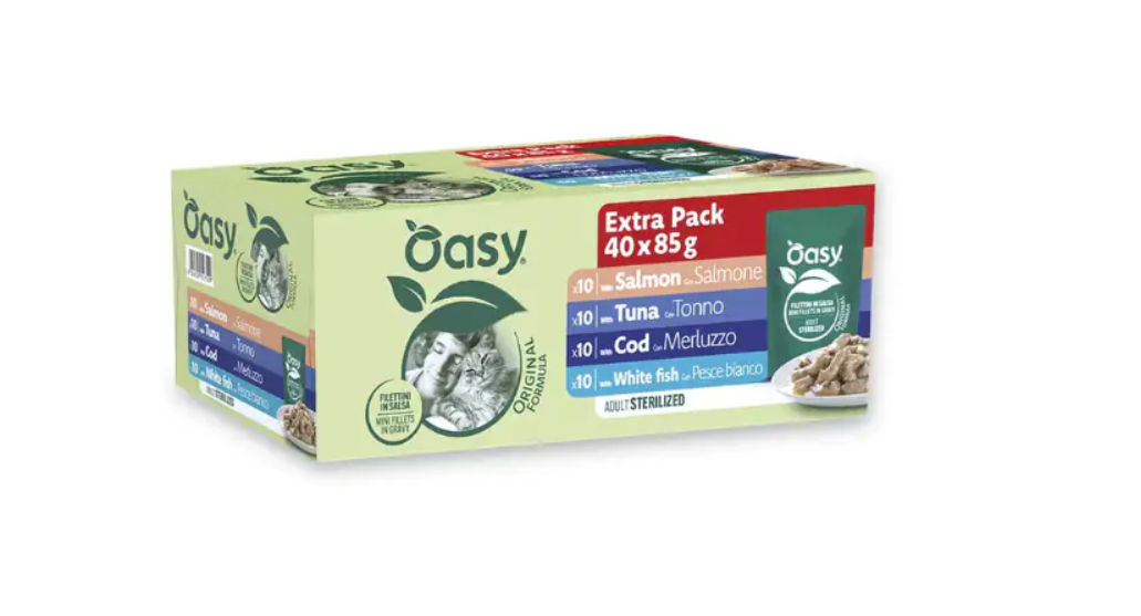 Oasy MultiPack Cat Adult Sterilized Pesce 40x85gr