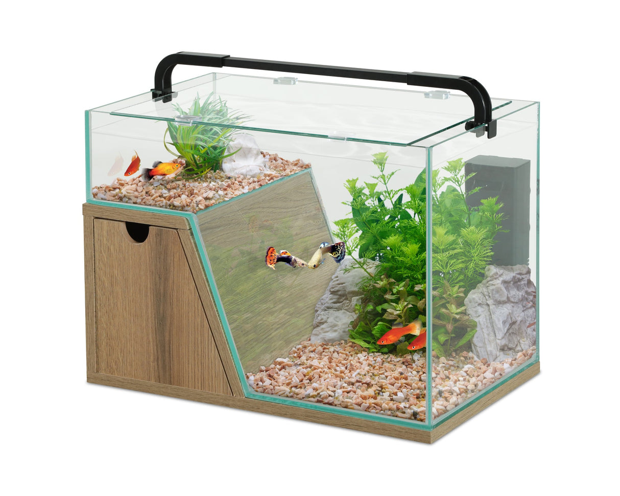 Acquario Maya con filtro e luce colore legno/grigio 20lt