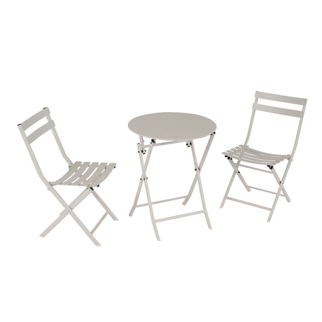 Click – Set da Balcone Pieghevole 2 Posti in Ferro Bianco