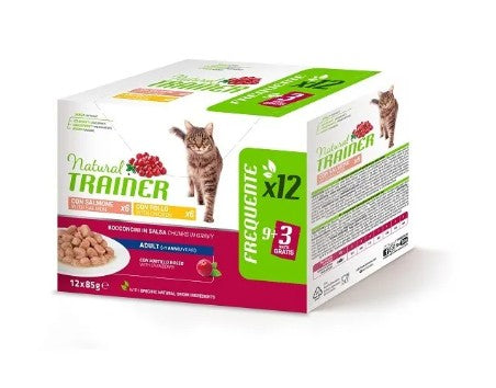Natural Trainer Multipack gatti adulti pollo/salmone 12x85g