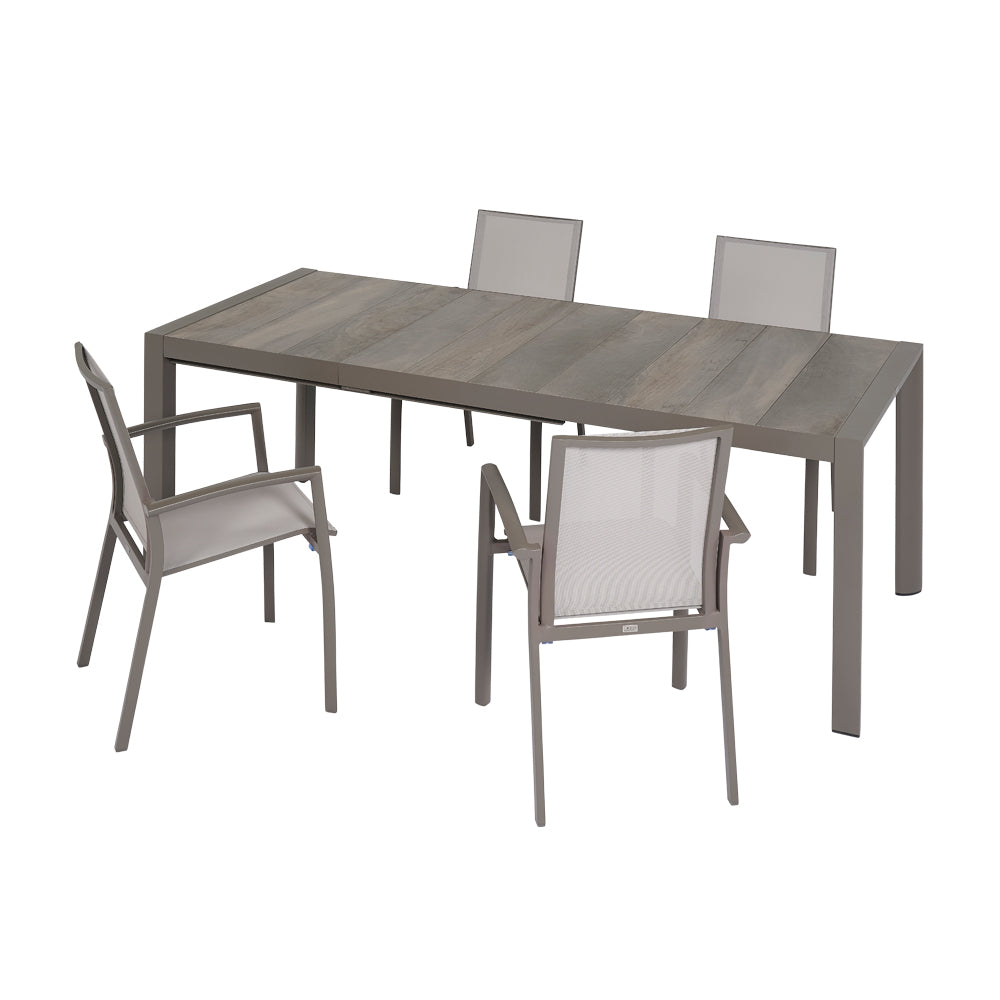 Set Pranzo da Giardino Andorra - Tavolo Allungabile con 4 Sedie
