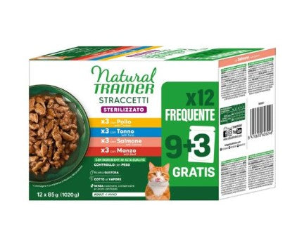 Natural Trainer Multipack gatti straccetti carni/pesce12x85g
