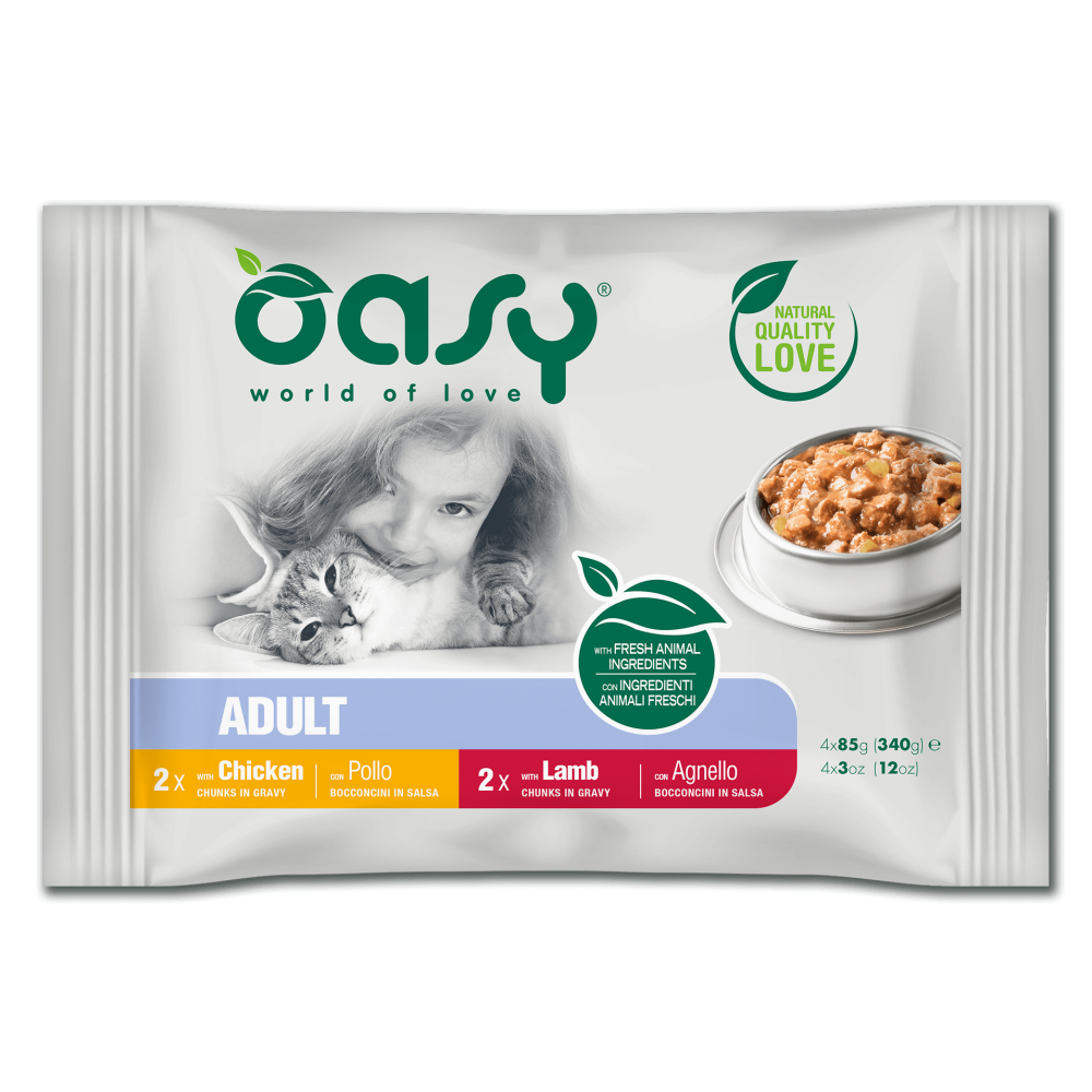 Oasy FlowPack buste in bocconi per gatti 4x85gr