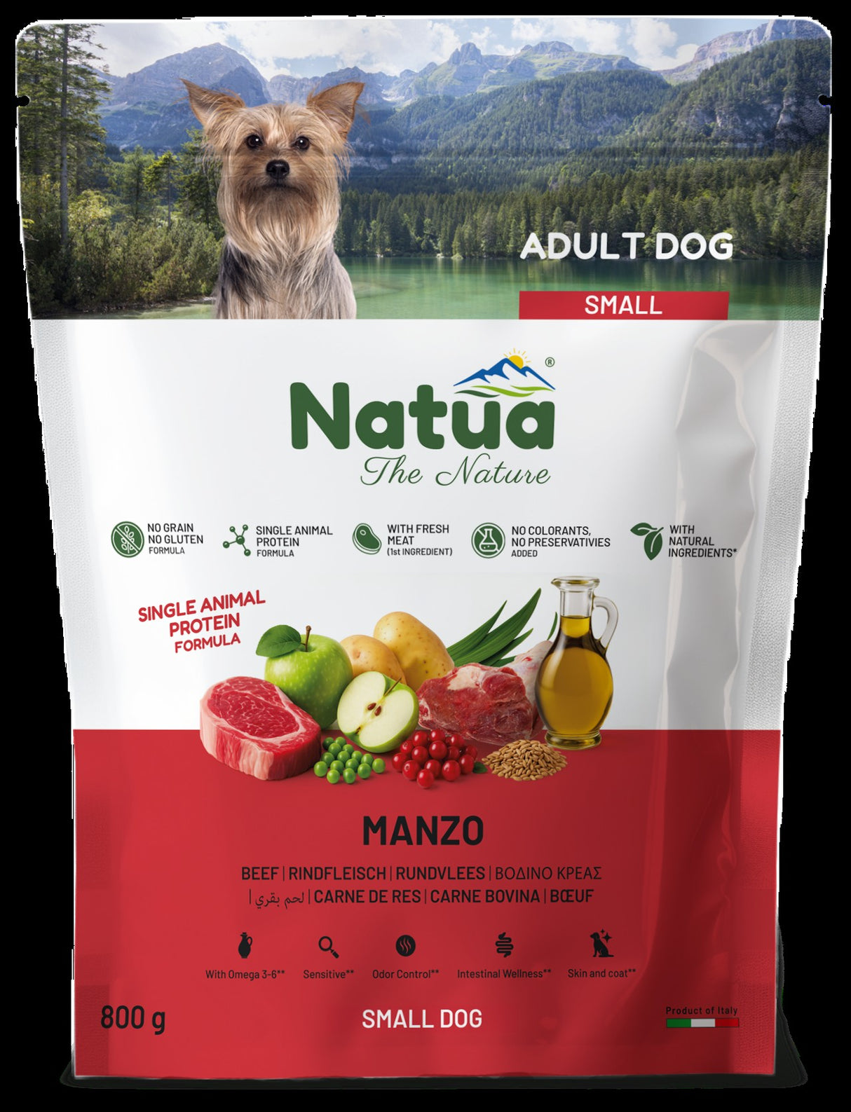 Natua alimento mono proteico per cani con manzo 800gr