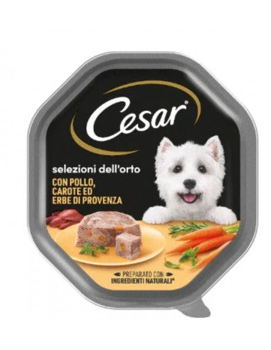 cesar selezioni dell'orto vaschette per cani 150 gr