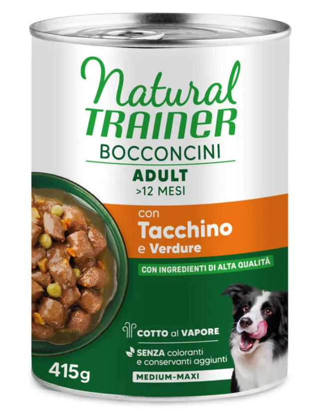 natural trainer per cani medium/maxi lattina 415 gr