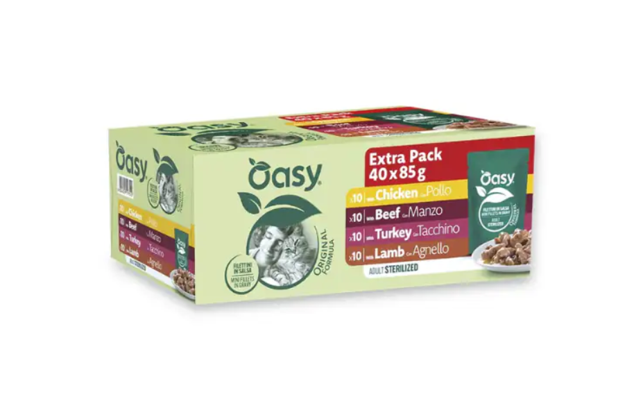 Oasy MultiPack Cat Adult Sterilized Carne 40x85gr