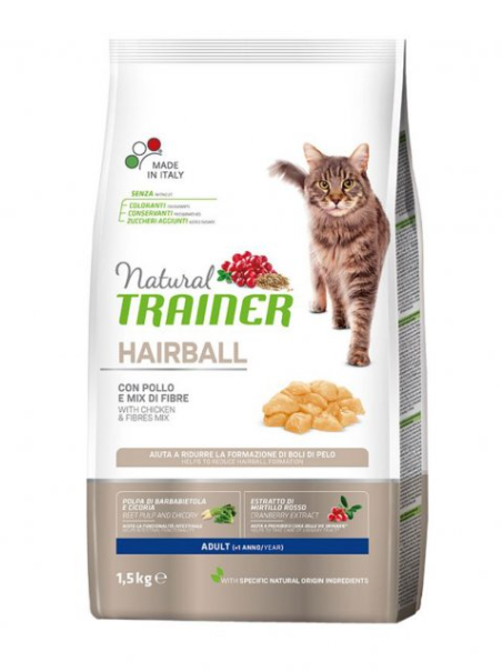 Natural Trainer Gatto Hairball pollo 1,5 kg