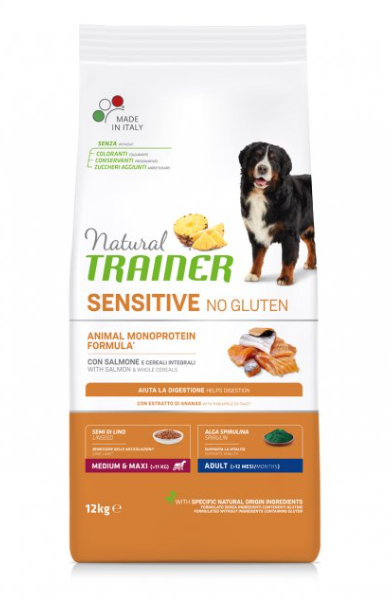 Natural Trainer No Gluten Adult Medium/Maxi Salmone