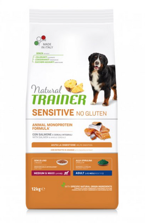 Natural Trainer No Gluten Adult Medium/Maxi Salmone - Iperverde