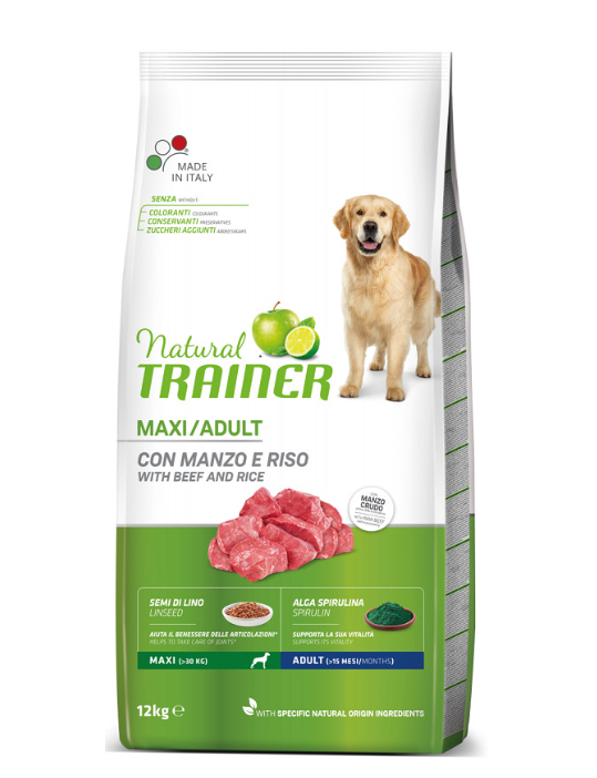 Natural Trainer maxi adult manzo 12 kg