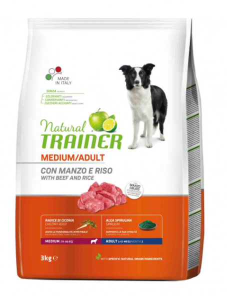 Natural Trainer medium adult manzo e riso