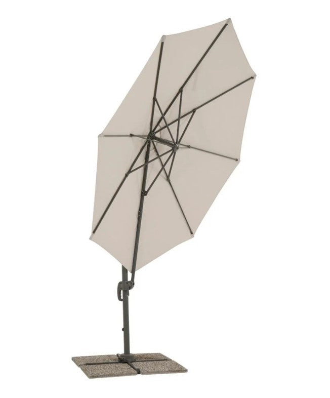 Ombrellone palo laterale da giardino in alluminio grigio - Circle