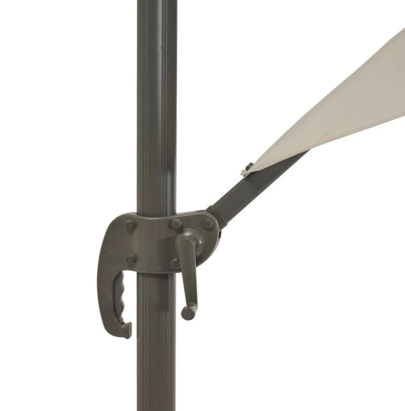 Ombrellone palo laterale da giardino in alluminio grigio - Circle
