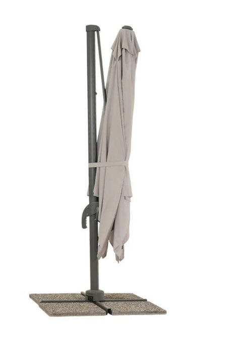 Ombrellone palo laterale da giardino in alluminio grigio - Minerva - Iperverde