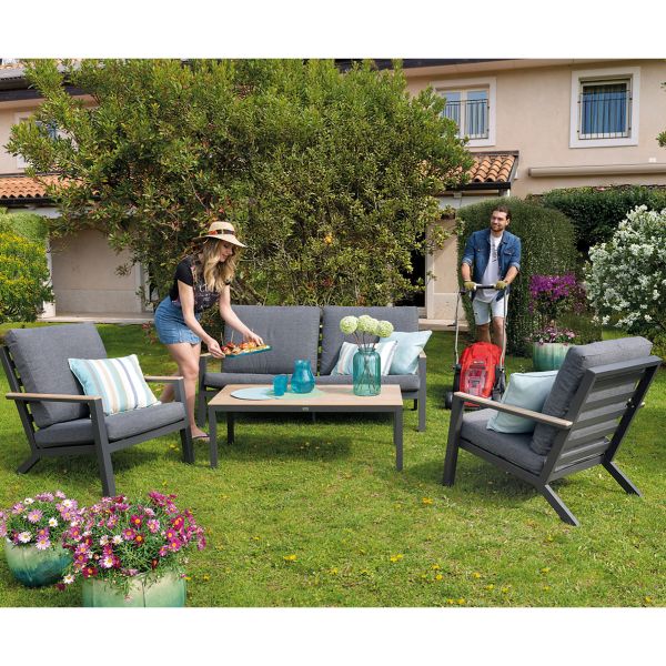 Salotto da esterno in alluminio antracite - Walker
