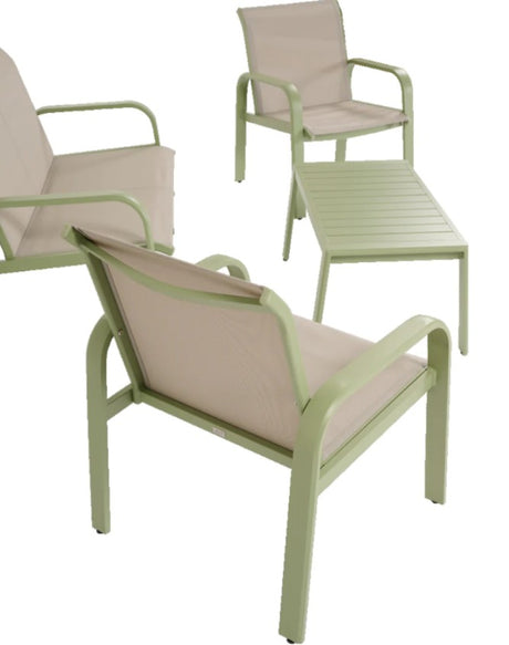 Salotto da esterno in alluminio verde 4 posti - Wing