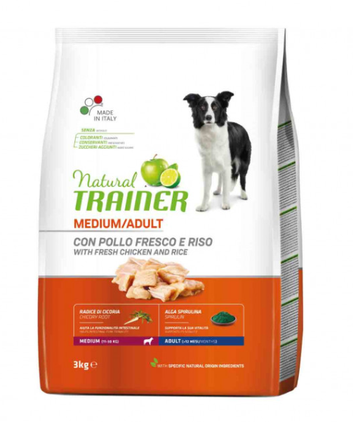 Natural Trainer medium adult pollo fresco e riso