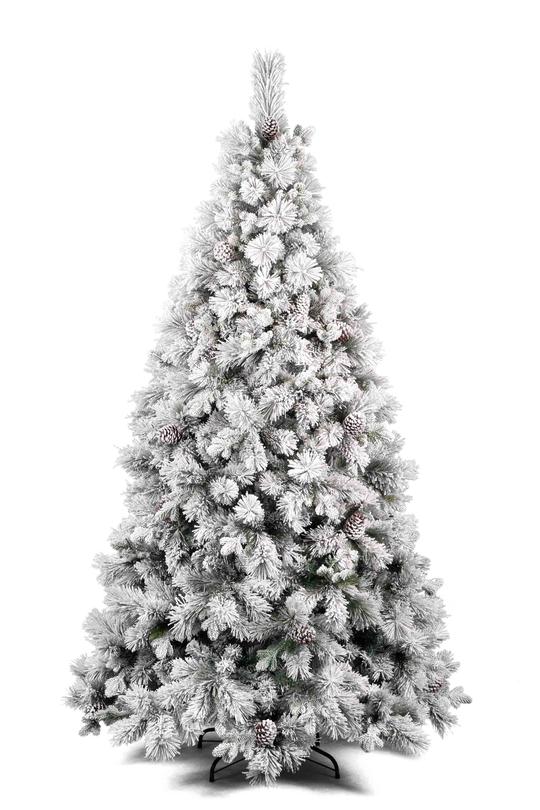 Albero di Natale artificiale New York innevato glitterato in Pvc - Iperverde
