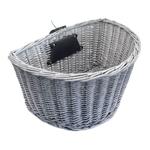 Bicycle basket for dog in gray wicker