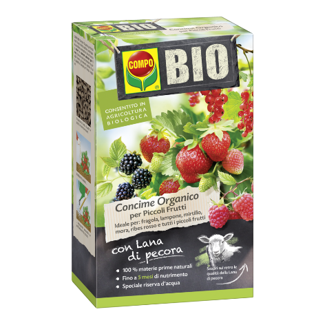 Concime granulare biologico arricchito con lana pecora per piccoli frutti 750 g - Iperverde