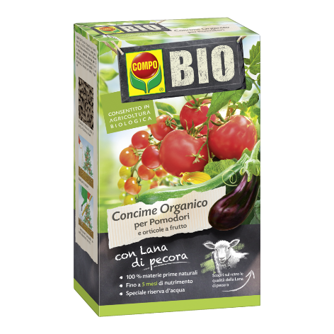 Concime granulare biologico arricchito con lana pecora per pomodoro e orticole da frutto 750 g - Iperverde